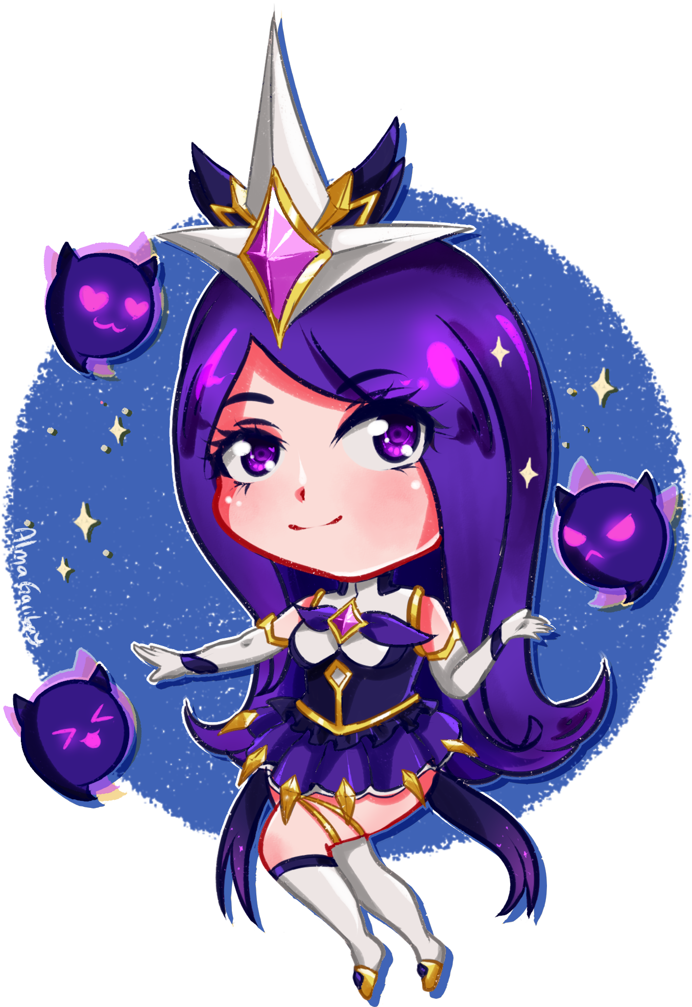 Chibi Star Guardian Syndra By Almagkrueger Hd Wallpaper - Portable Network Graphics , HD Wallpaper & Backgrounds