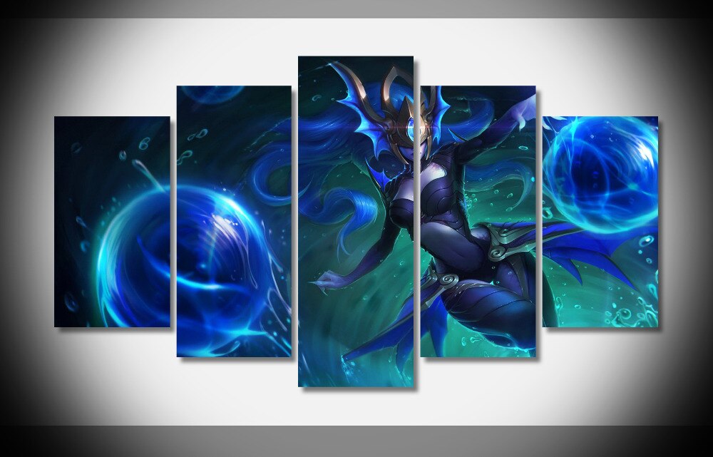 7033 Altantean Syndra League Of Legends Wallpaper Poster - Boba Fett 5 Piece Canvas , HD Wallpaper & Backgrounds
