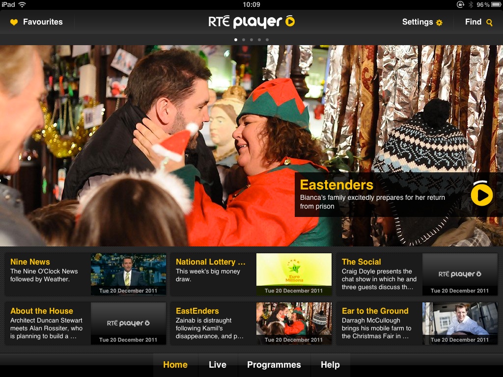 Home Screen Of The Rté Player App On The Ipad - Rté One , HD Wallpaper & Backgrounds