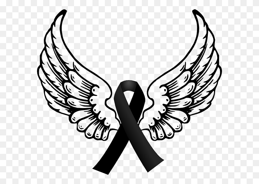 Cancer Ribbon With Wings Clipart Clip Art Images - Black Ribbon With Wings , HD Wallpaper & Backgrounds