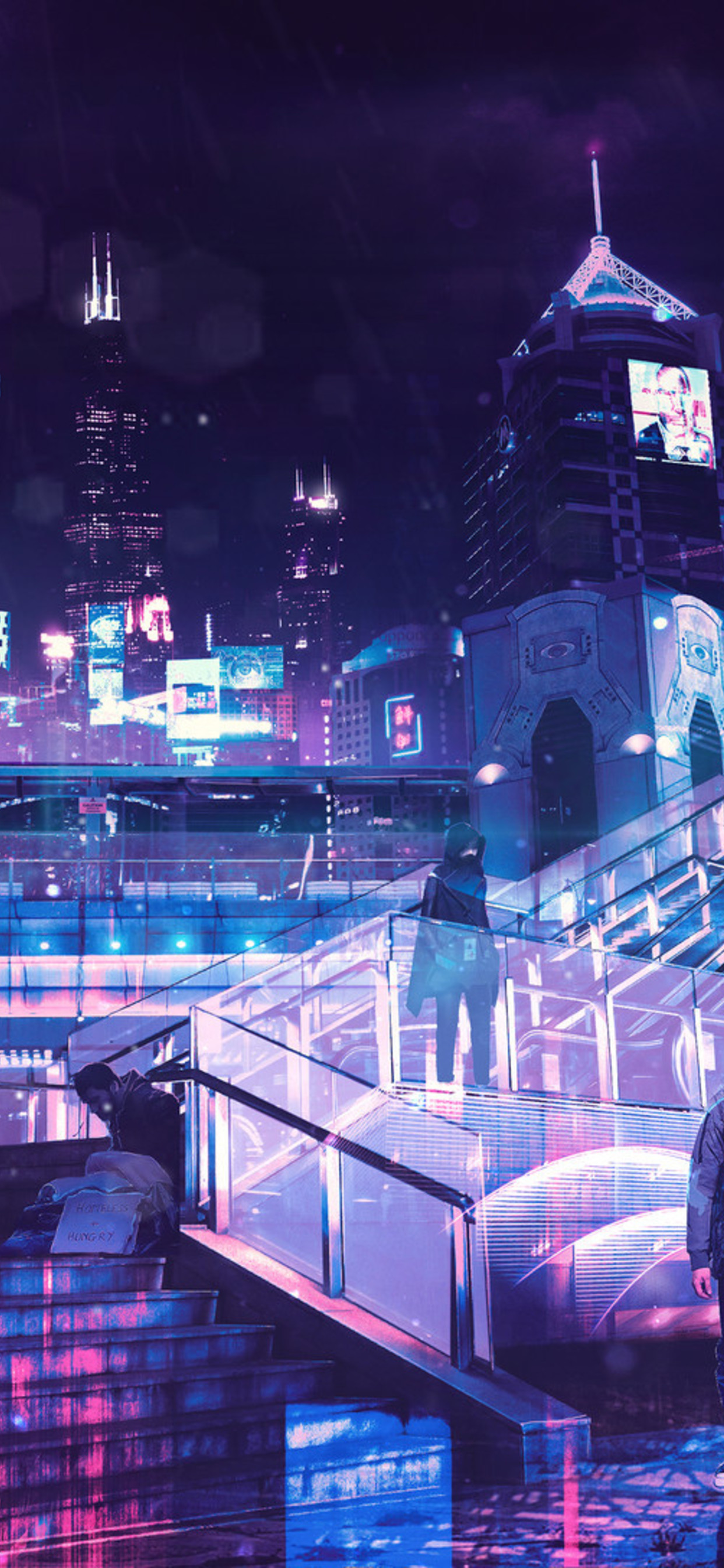 Cyberpunk Neon City - Cyberpunk Wallpaper Iphone , HD Wallpaper & Backgrounds