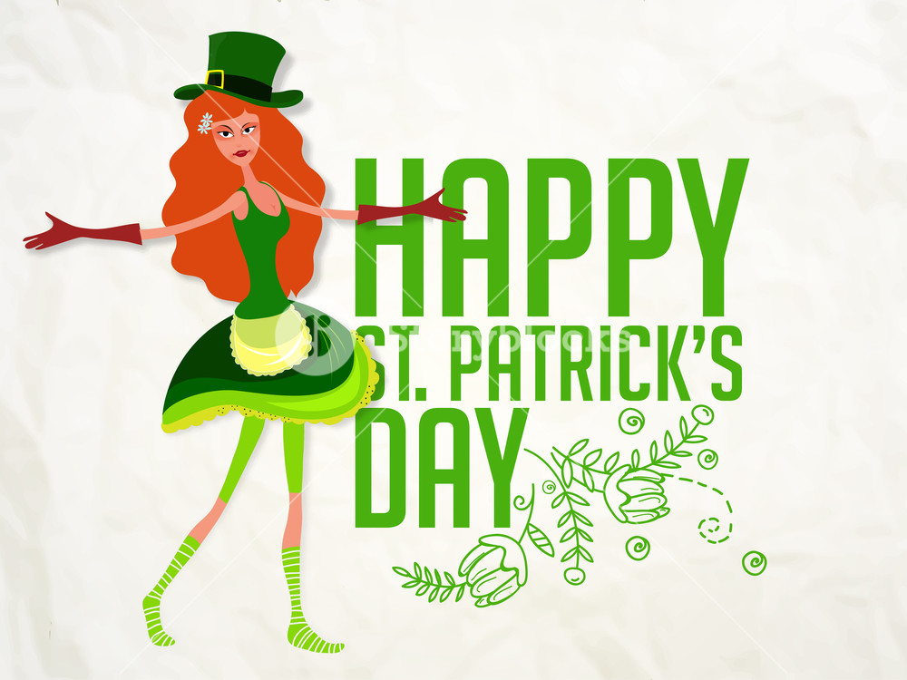 Illustration Of Young Leprechaun Girl For Happy St - Depositphotos , HD Wallpaper & Backgrounds