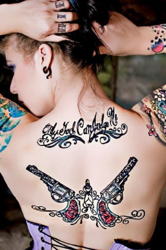 Tattoo Girl Wallpaper Hd Iphone - Color Tattoo Low Back , HD Wallpaper & Backgrounds