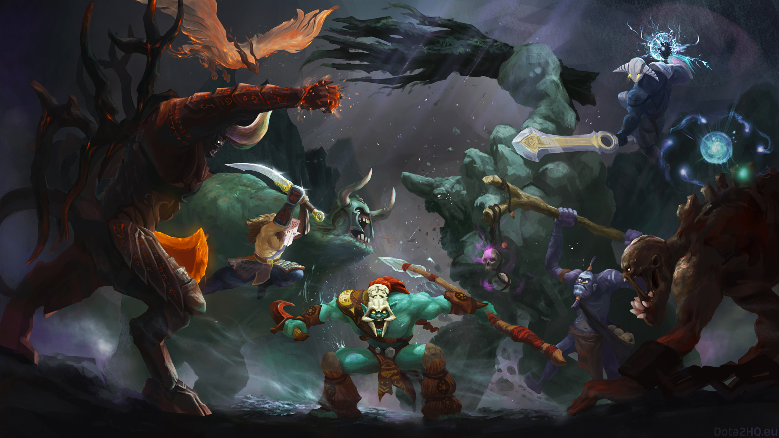 Dota 2 Battle Wallpaper - Dota 2 Heroes Wallpaper Battle , HD Wallpaper & Backgrounds