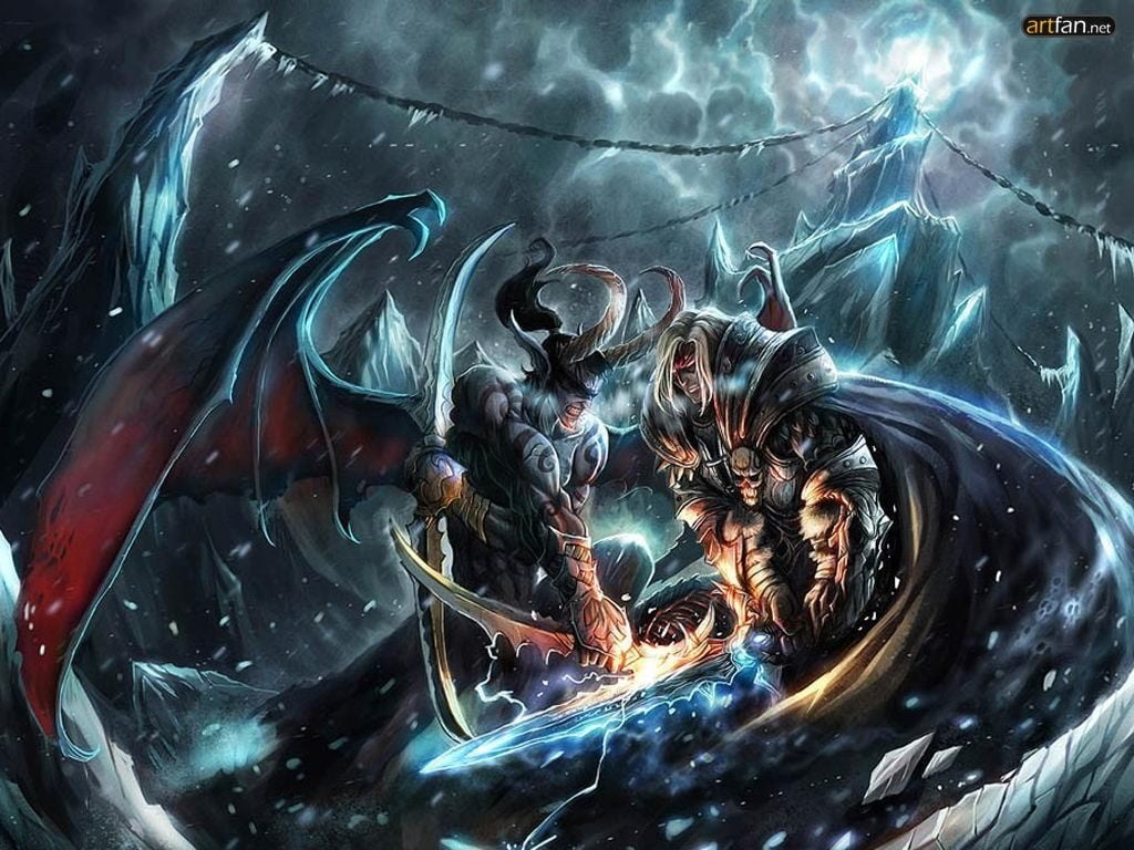 Dota Terrorblade, Fantasy Art, Warcraft, Illidan, Lich - World Of Warcraft Lich King Vs Illidan , HD Wallpaper & Backgrounds