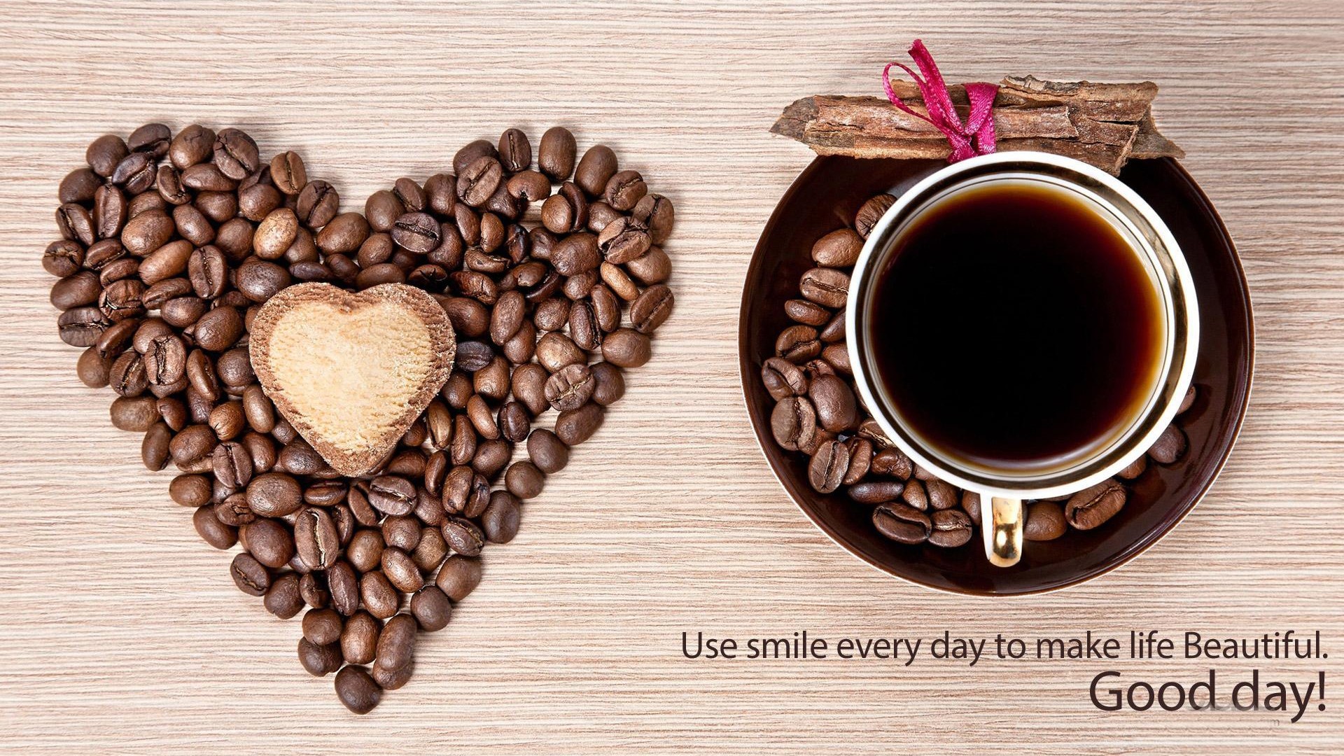 Love Good Morning With Coffee Cup - Heart Beautiful Good Morning Hd , HD Wallpaper & Backgrounds