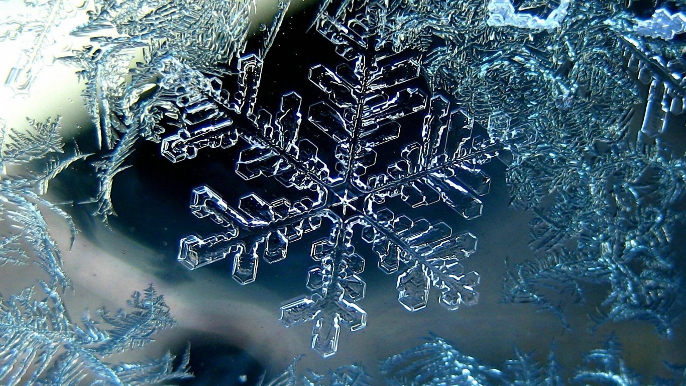 Snowflake Ice Structure Micro Winter Hd Wallpaper - Snowflake Wallpaper Hd , HD Wallpaper & Backgrounds