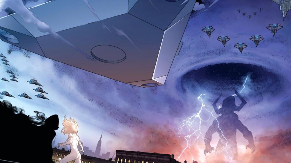 Galactus Jets Marvel Lightning Hd Wallpaper - Wallpaper , HD Wallpaper & Backgrounds