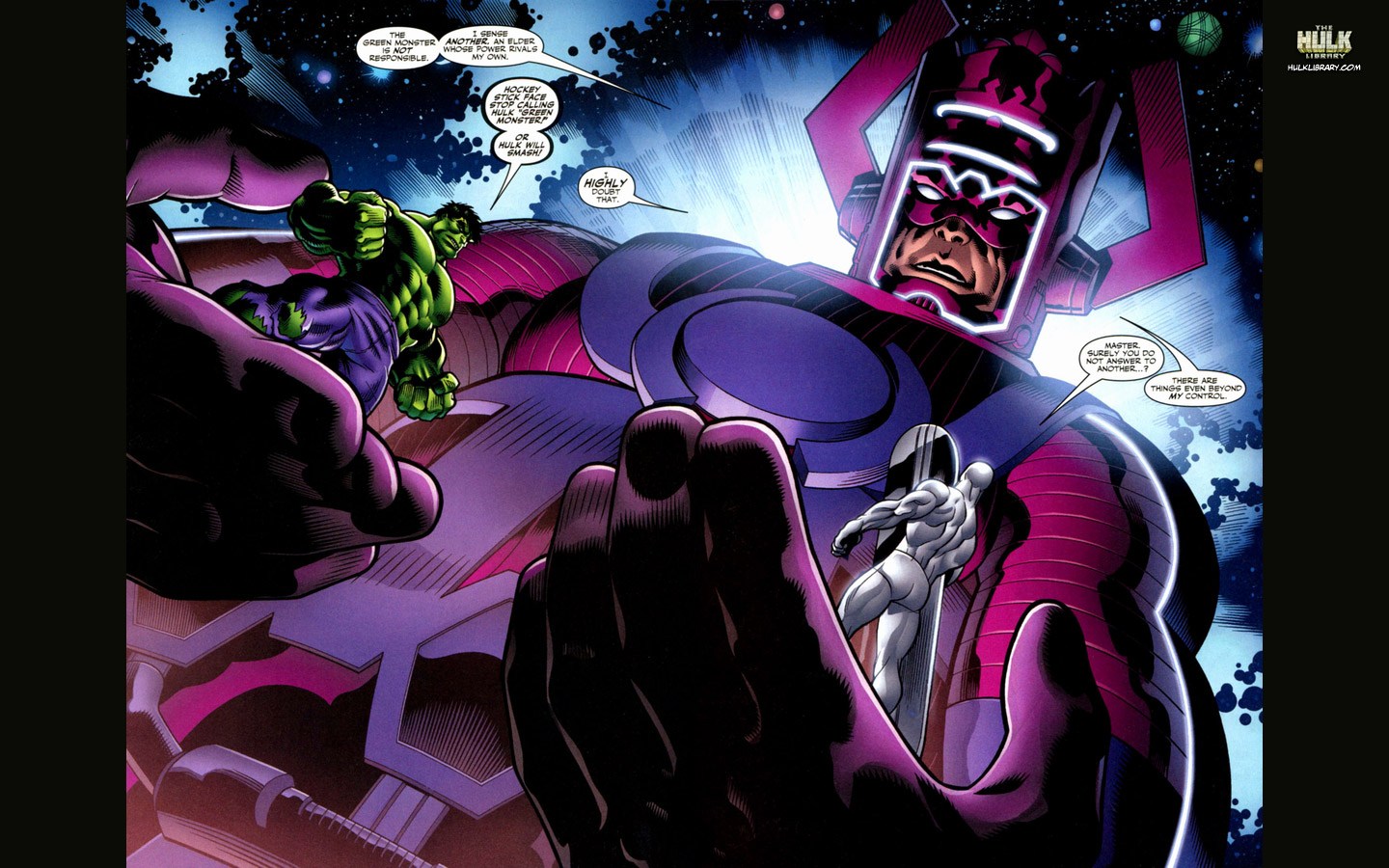 Galactus / Hulk / Silver Surfer - Marvel Galactus Vs Hulk , HD Wallpaper & Backgrounds