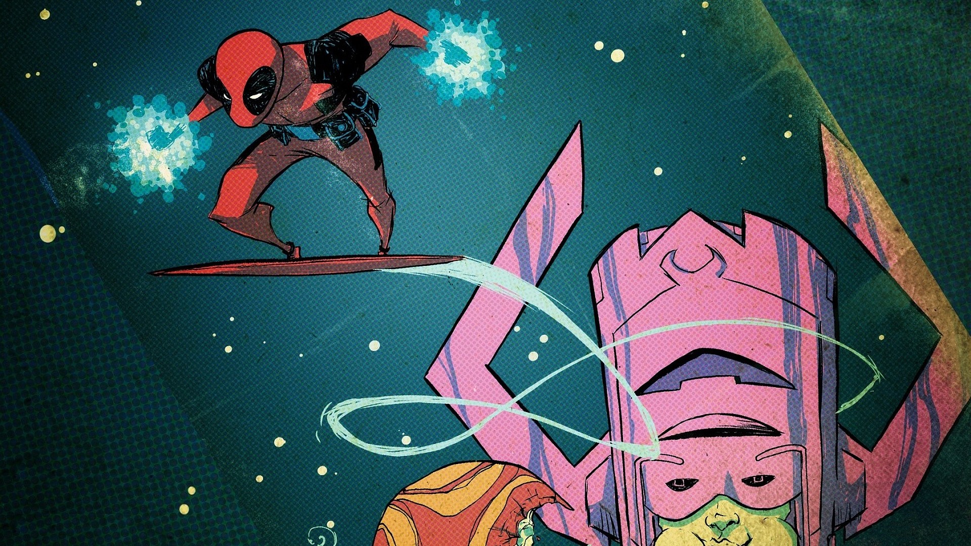 Superhero Marvel Galactus Deadpool 1080p Hd Wallpaper - Deadpool Silver Surfer , HD Wallpaper & Backgrounds
