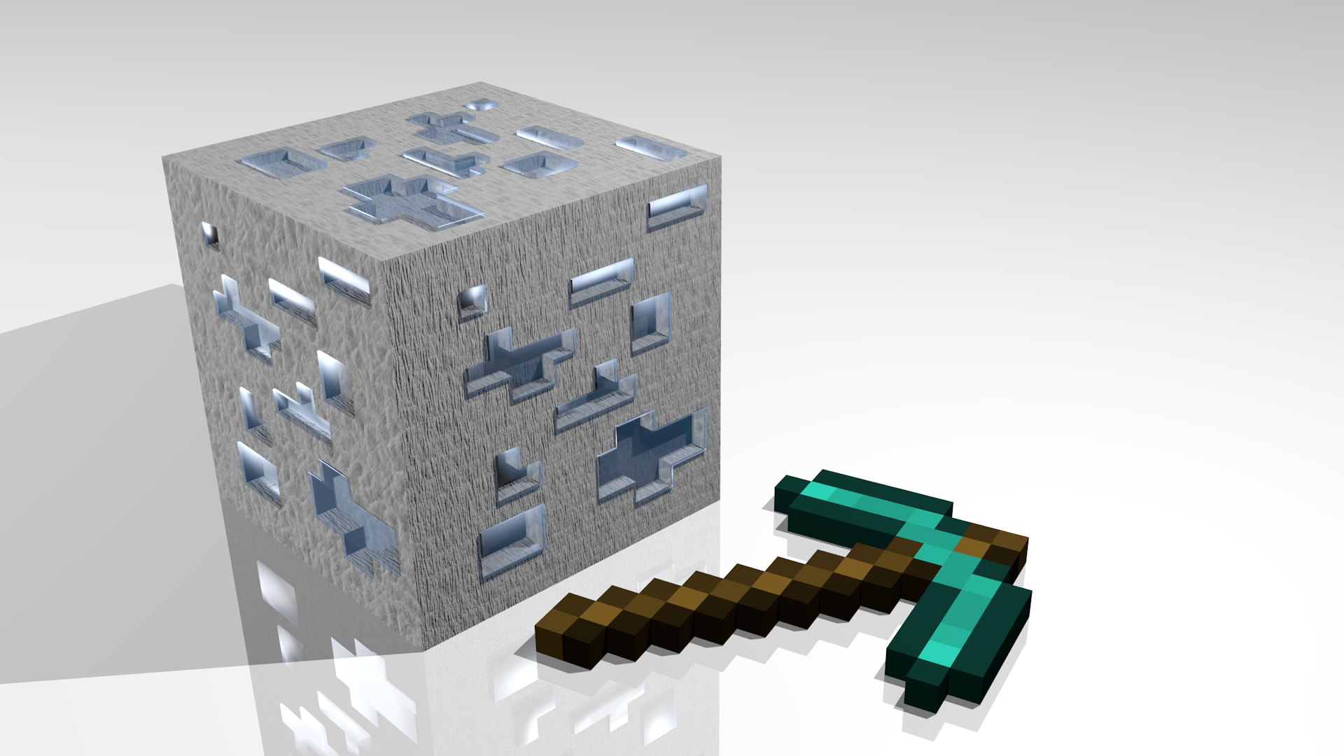 Minecraft Diamond Wallpaper - Real Life Minecraft Diamond Ore , HD Wallpaper & Backgrounds