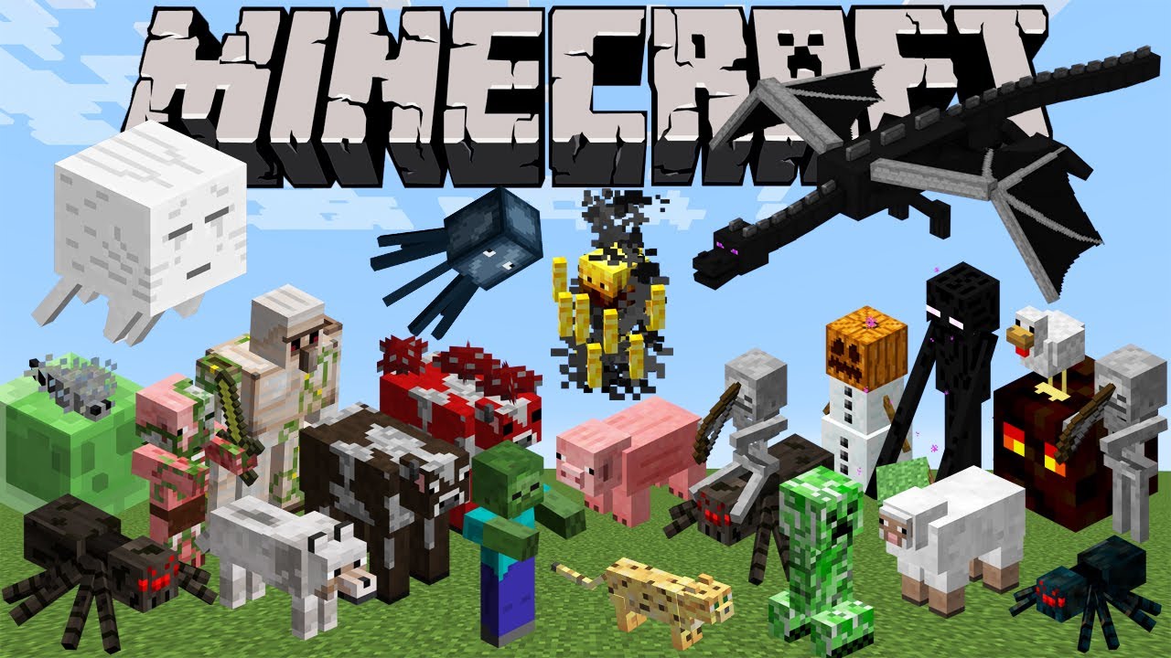 Minecraft Mobs Wallpapers Full Hd - Minecraft All Animals , HD Wallpaper & Backgrounds