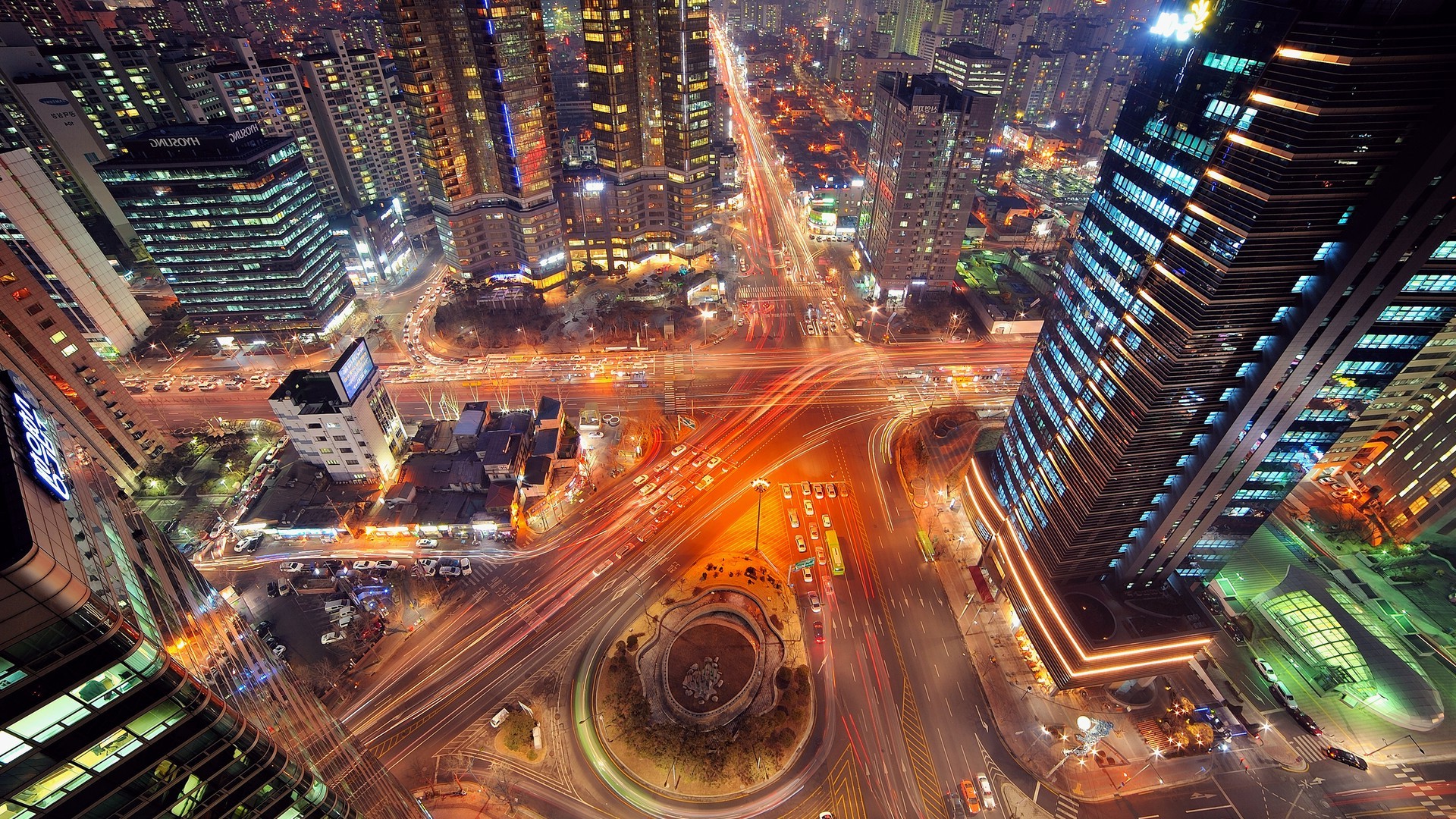 Landscape, Road, Highway, City, Night, Long Exposure, - City Landscape Long Exposure , HD Wallpaper & Backgrounds