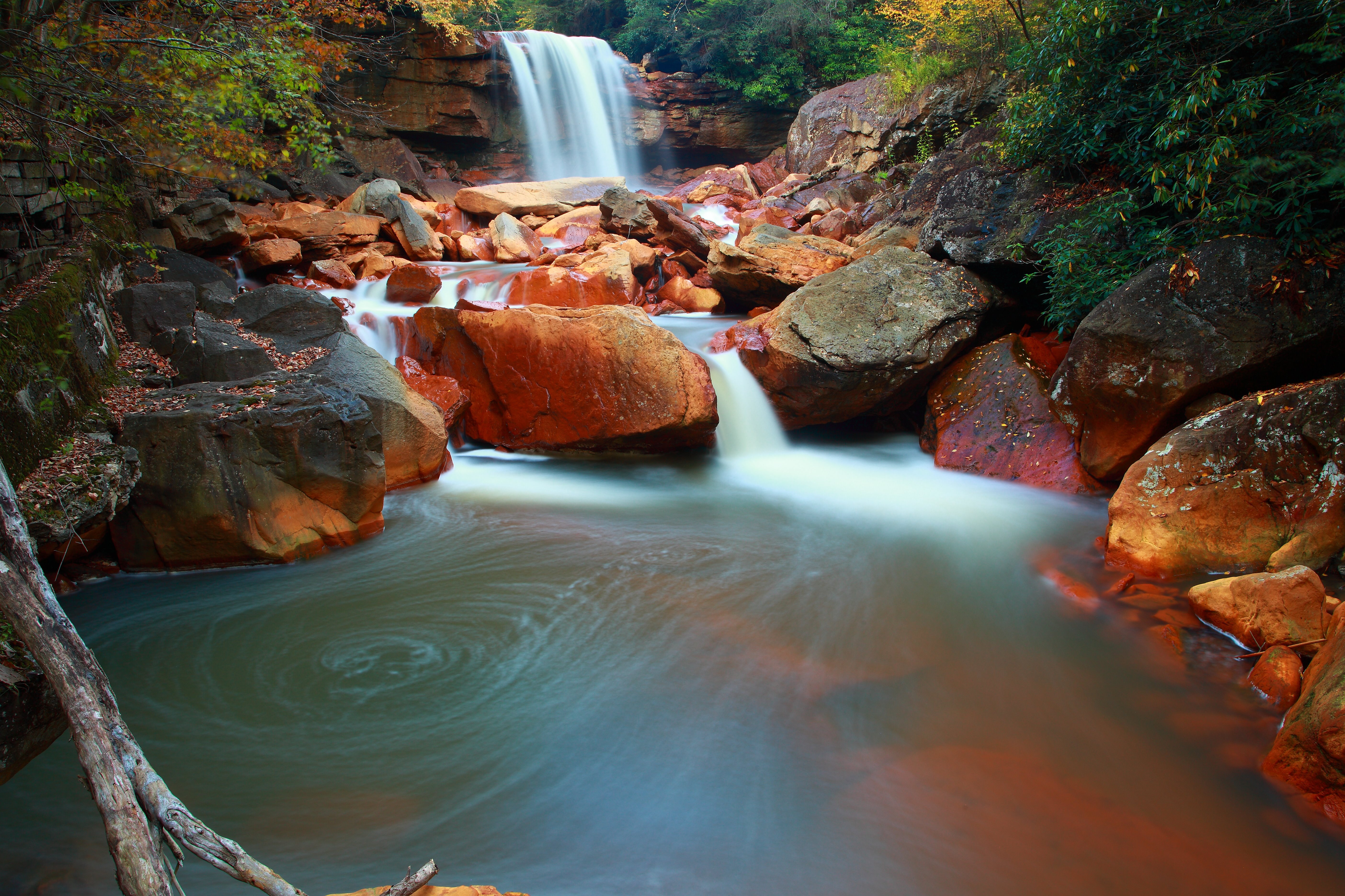 Long Exposure Autumn Waterfalls - West Virginia Pictures Nature , HD Wallpaper & Backgrounds