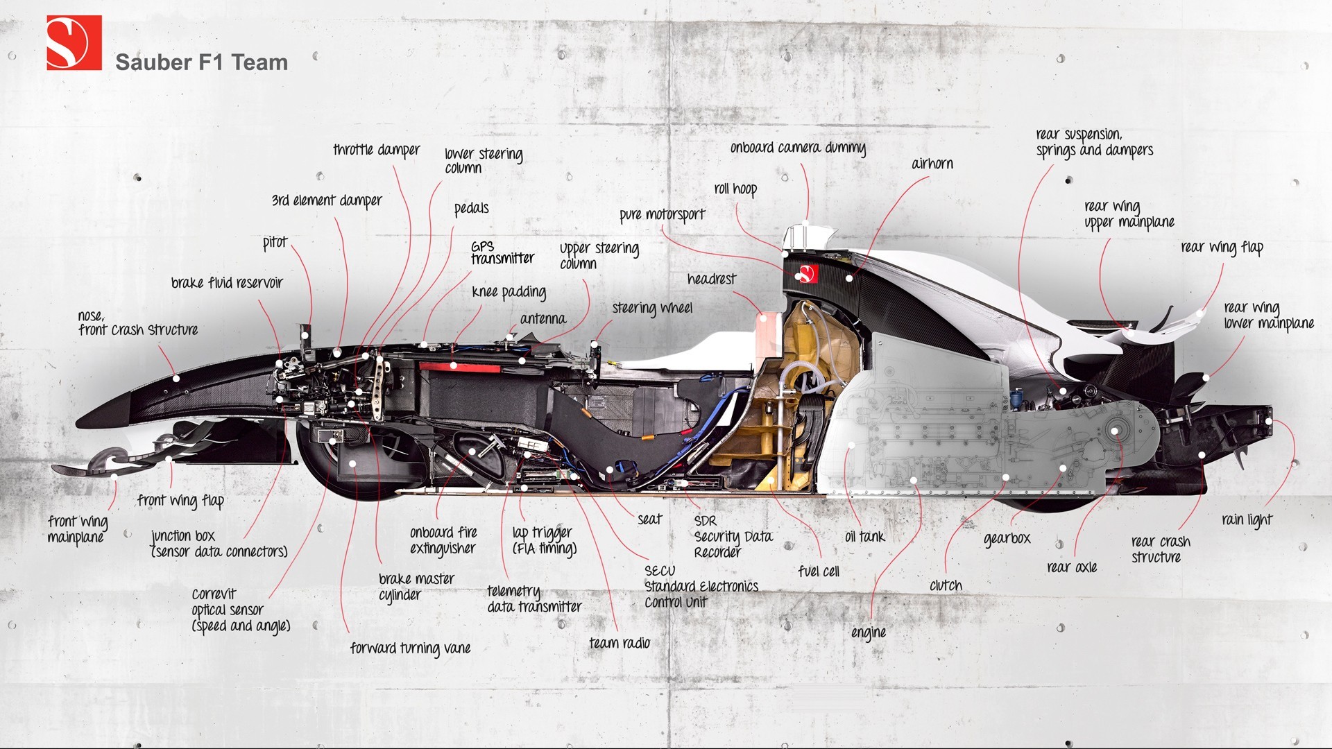 #formula 1, #cross Section, #motorsports, #car, #diagrams - Inside Formula 1 Car , HD Wallpaper & Backgrounds