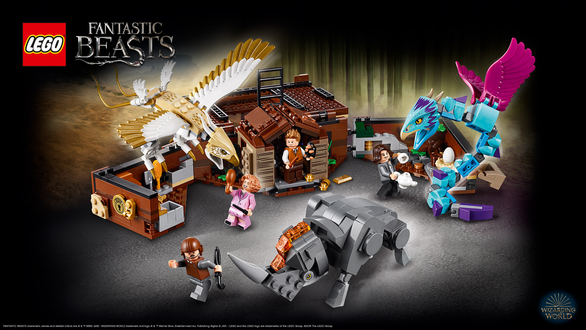 75952 Newt´s Case Of Magical Creatures - Fantastic Beasts Newt's Case Lego , HD Wallpaper & Backgrounds
