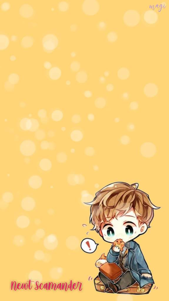 Phone Wallpaper - Newt Scamander Chibi , HD Wallpaper & Backgrounds