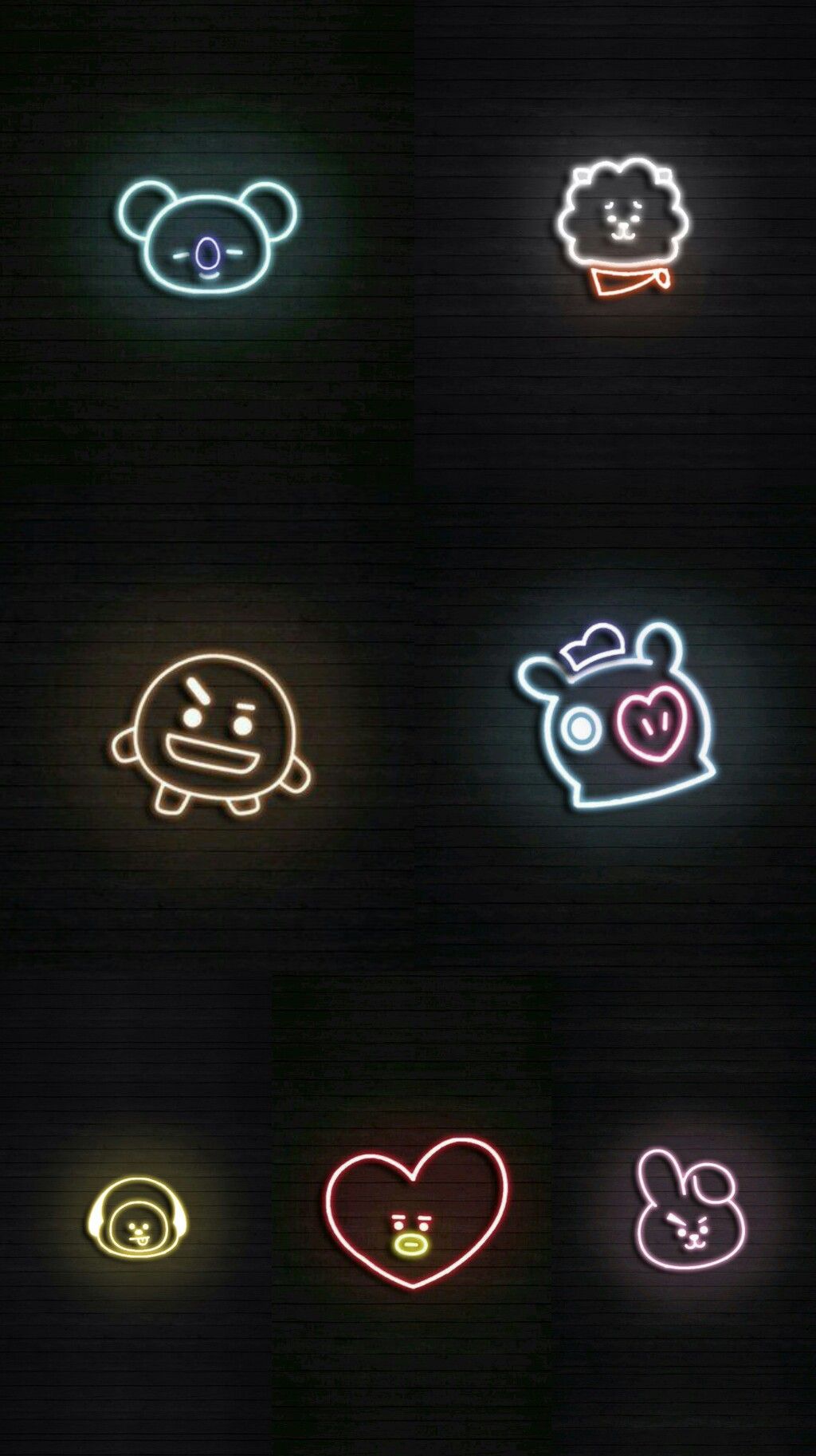 Bt21 Wallpaper Backgrounds, Screen Wallpaper, Cute - Bt21 Hd Neon , HD Wallpaper & Backgrounds