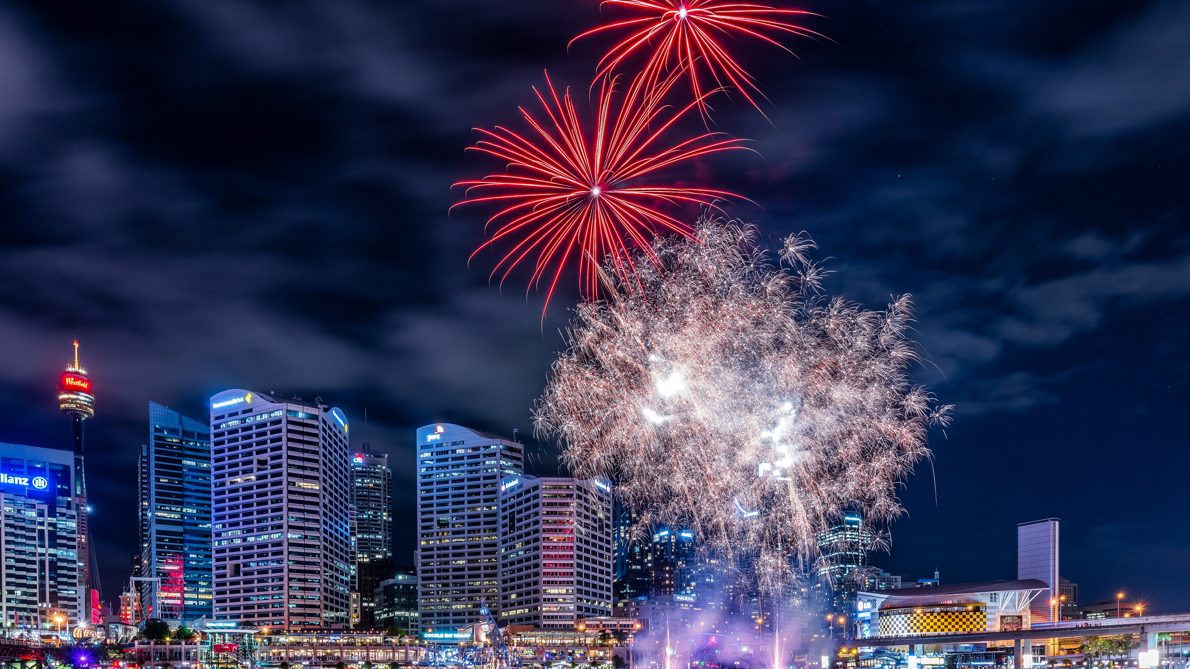 Fireworks In Darling Harbour Wallpaper - Darling Harbour Sydney Fireworks , HD Wallpaper & Backgrounds