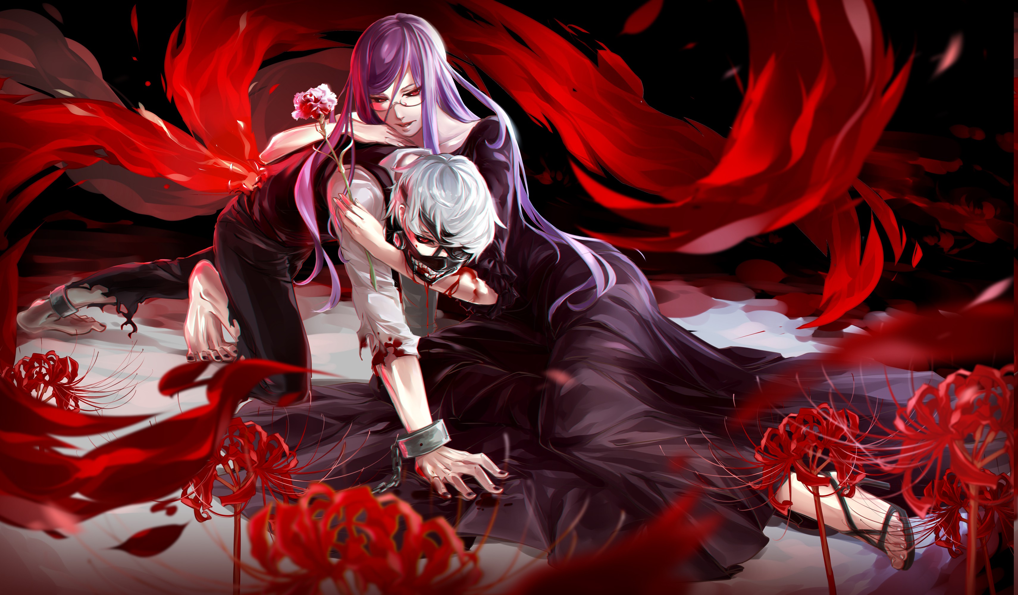 Tokyo Ghoul Kaneki Ken Kamishiro Rize Anime Wallpapers