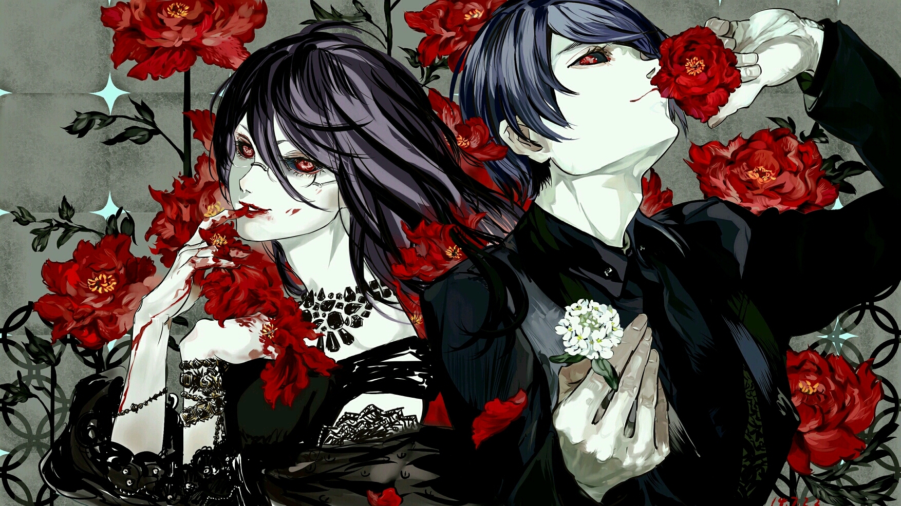 Tokyo Ghoul Rize And Tsukiyama , HD Wallpaper & Backgrounds