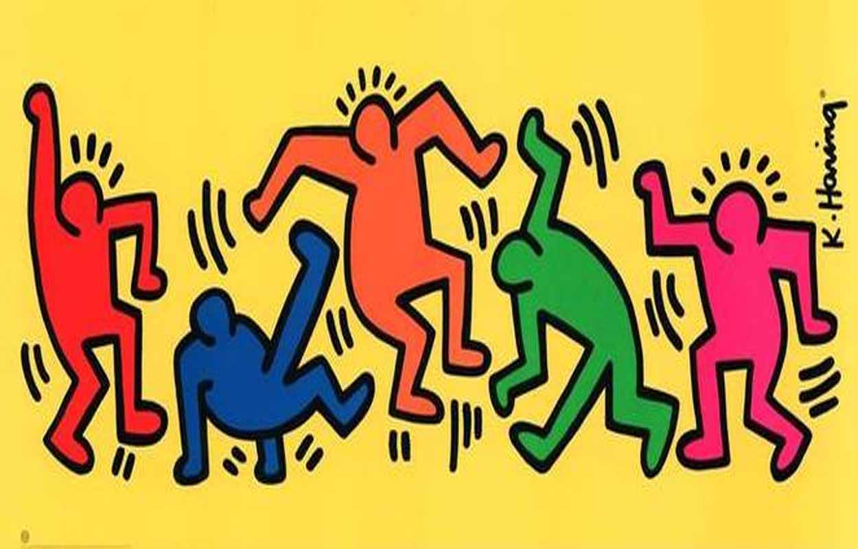 Keith Haring Mural Collections ~ Resolution Pictures - Keith Haring Art Dancing , HD Wallpaper & Backgrounds