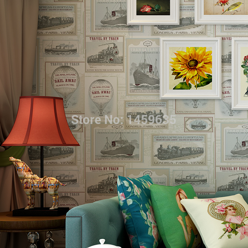 European And American Retro British Retro Wallpaper - Train Wallpaper For Walls , HD Wallpaper & Backgrounds