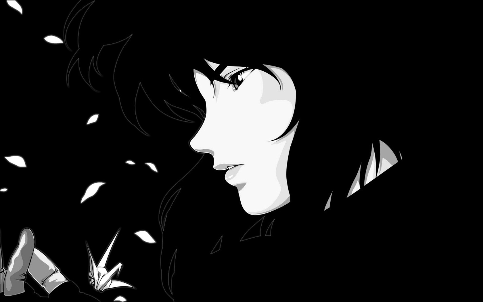 Ghost In The Shell, Motoko, Kusanagi, Thoughtful State - Ghost In The Shell Black And White , HD Wallpaper & Backgrounds