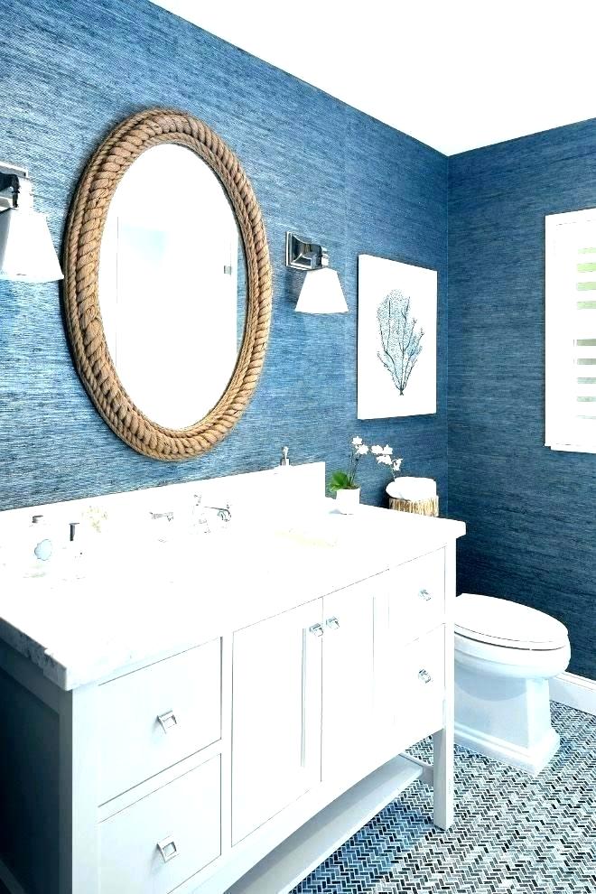 Modern Bathroom Wallpapers Of The Best Farmhouse Wallpaper - Phillip Jeffries Blue Grasscloth , HD Wallpaper & Backgrounds
