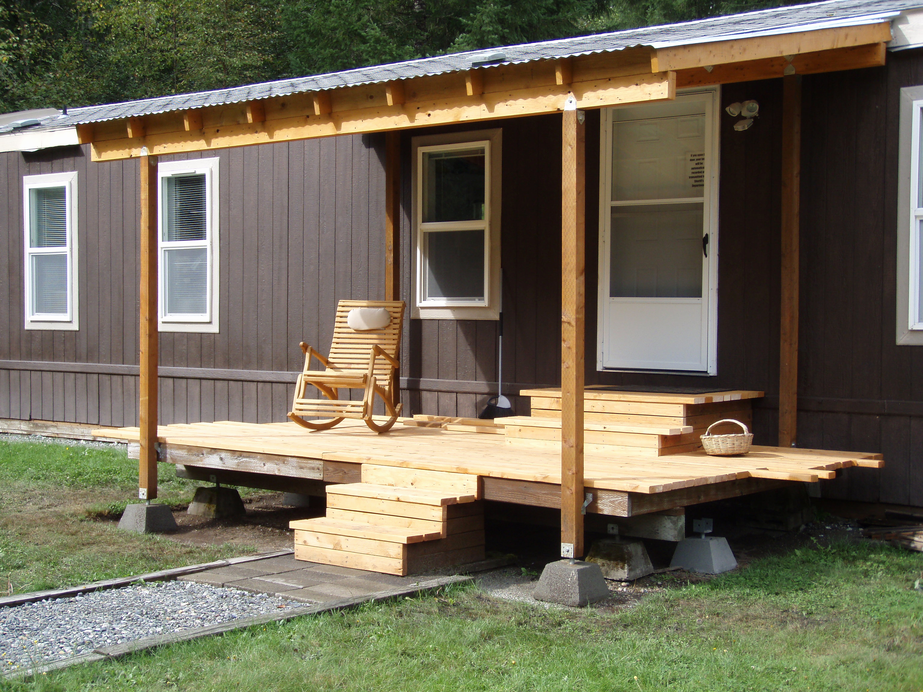 Mobile Home Deck Plans Lovely Front Porch Designs For - Single Wide Trailer Porch , HD Wallpaper & Backgrounds