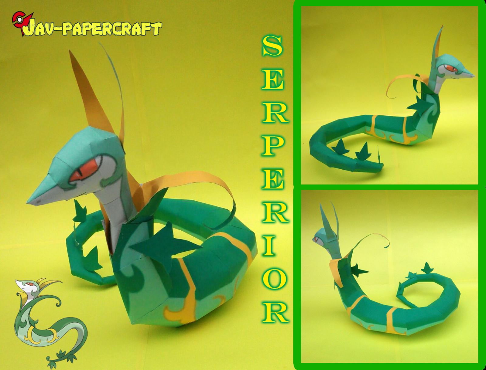 Jav Papercraftblog - Serperior - Serperior Pokemon , HD Wallpaper & Backgrounds
