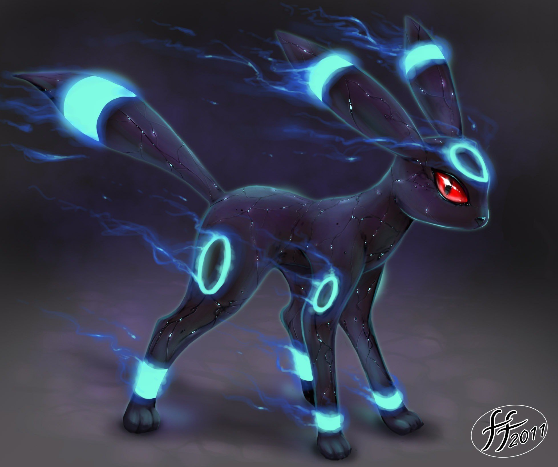 Blue Umbreon Pokemon , HD Wallpaper & Backgrounds