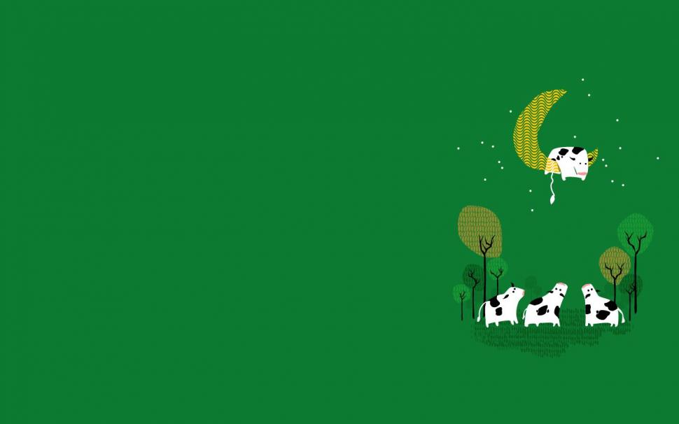 Minimalism, Simple, Abstract, Green Background Wallpaper - Background Cow Hd , HD Wallpaper & Backgrounds