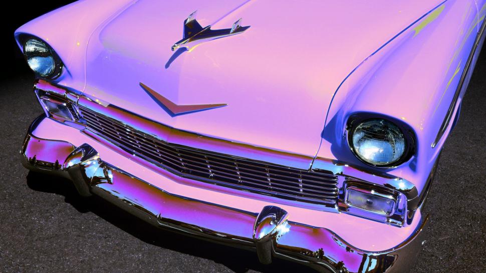 Chevrolet Classic Car Classic Bel Air Pink Hd Wallpaper - Pink Police Car Aesthetics , HD Wallpaper & Backgrounds