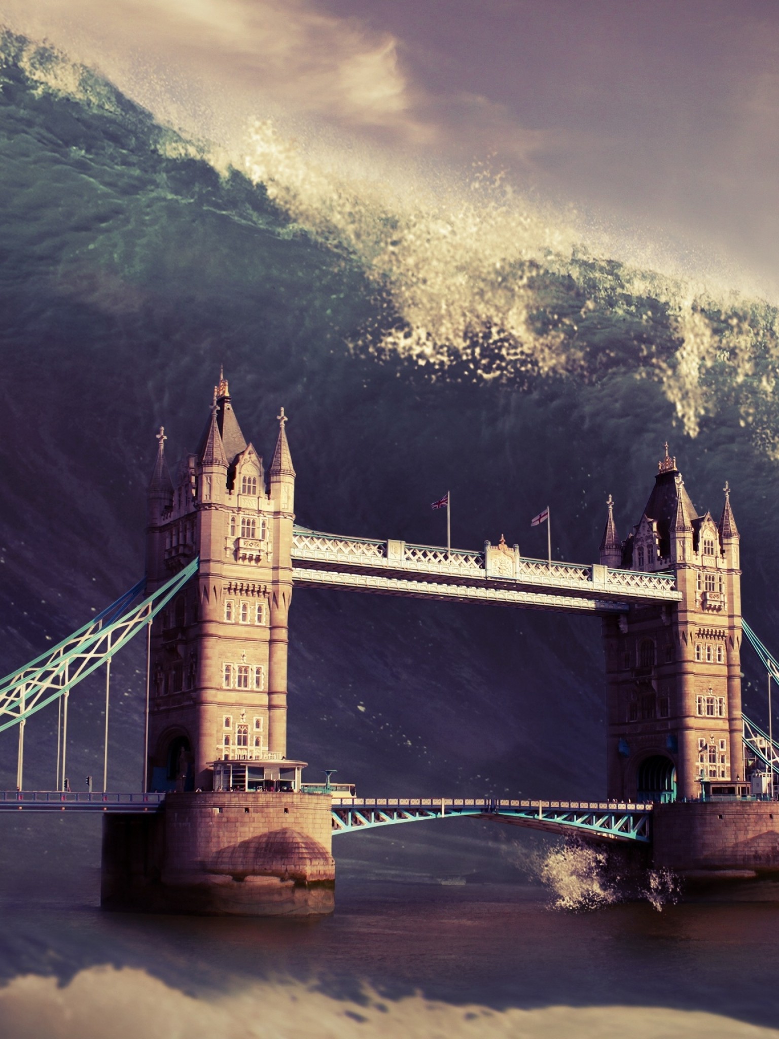 London, Apocalypse, Tsunami, Bridge - Tower Bridge , HD Wallpaper & Backgrounds