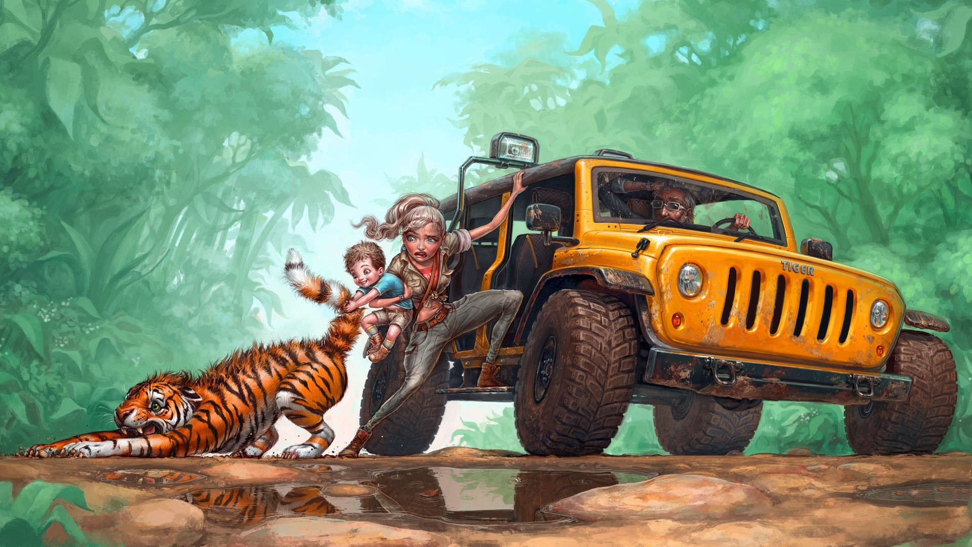 Jungle Road Background Hd , HD Wallpaper & Backgrounds