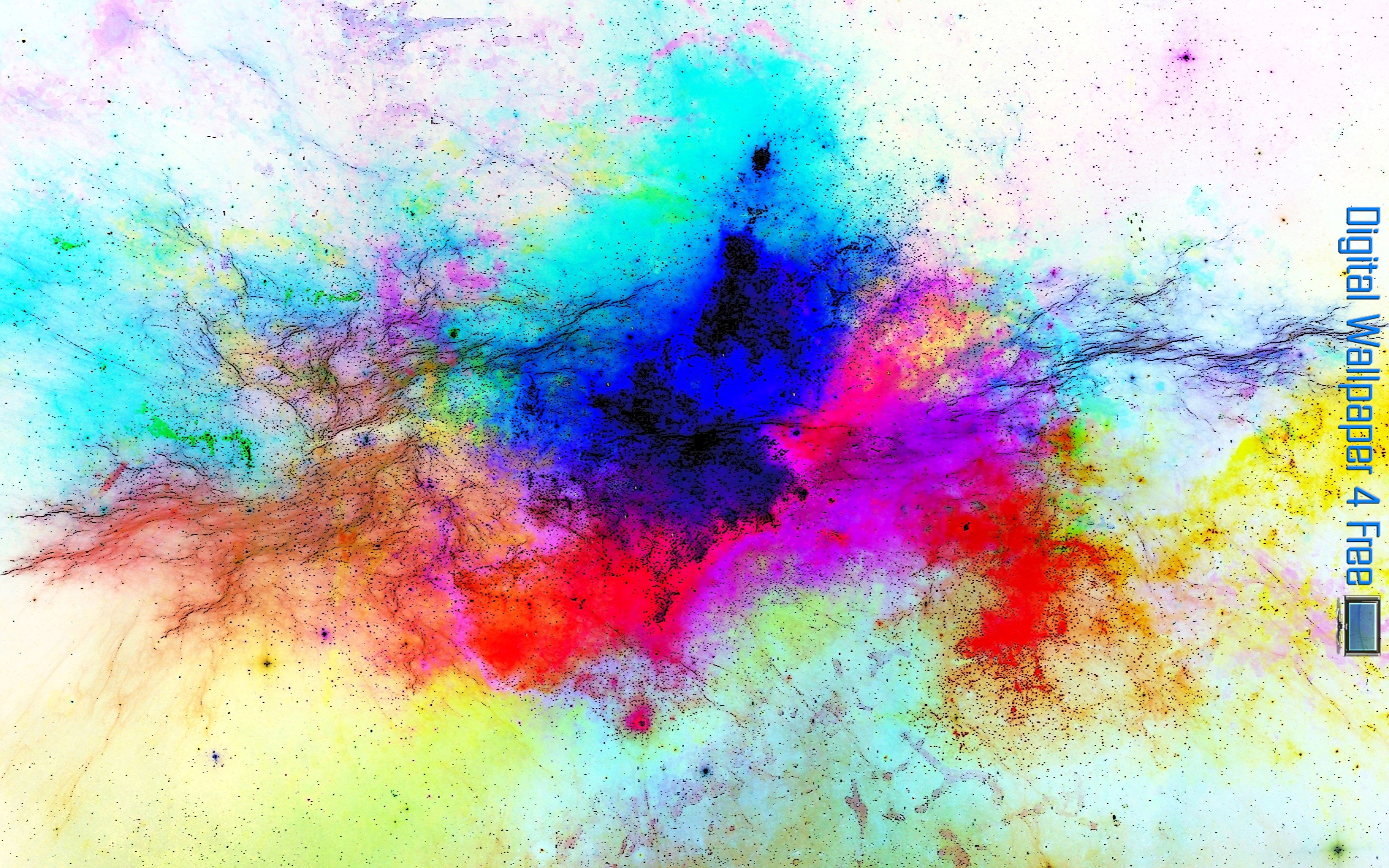 Colorful Rainbow Space Negative - Watercolor Paint , HD Wallpaper & Backgrounds