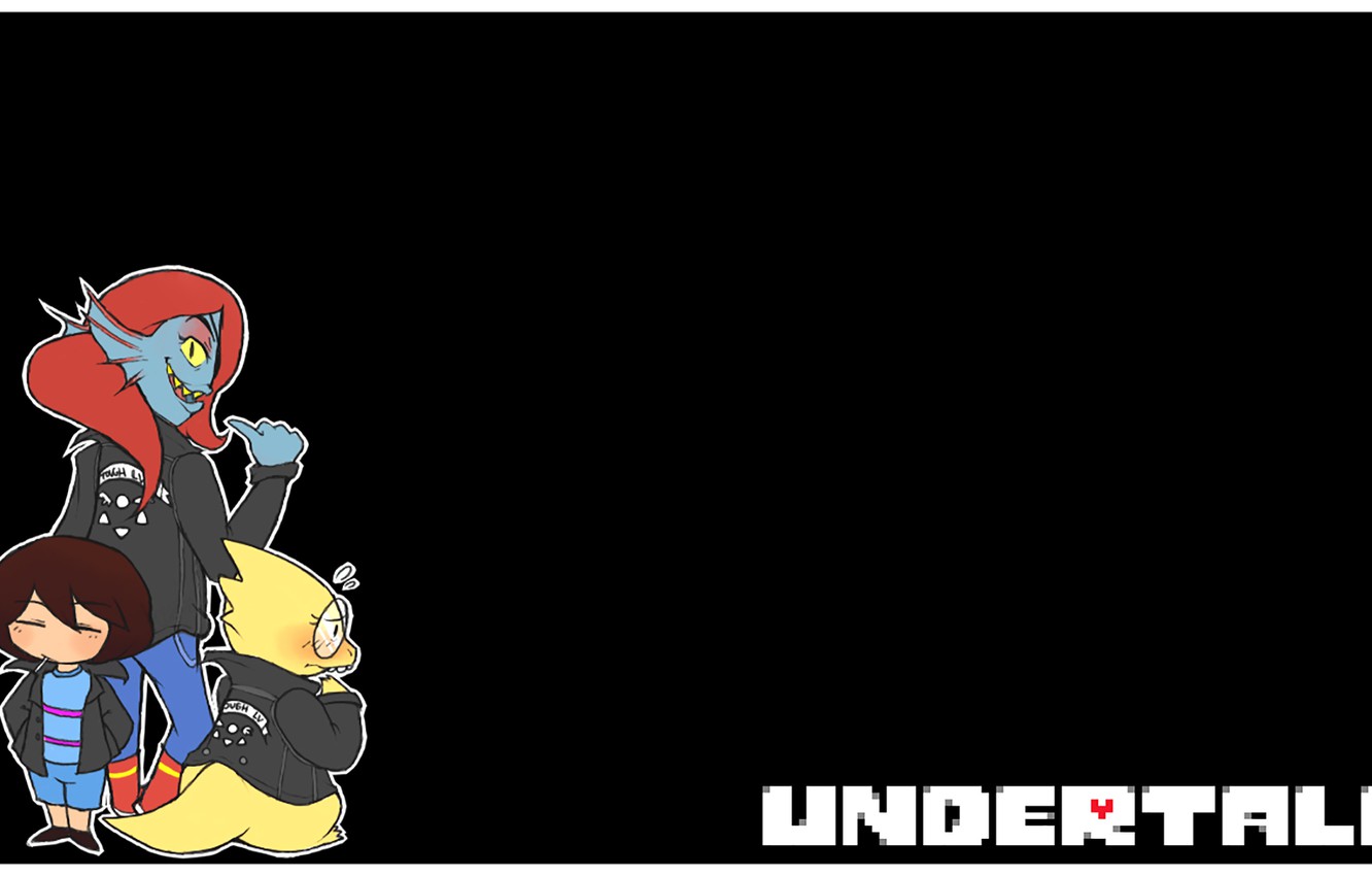 Photo Wallpaper Undertale, Alphys, Undyne, Frisk - Undertale Alphys And Undyne , HD Wallpaper & Backgrounds