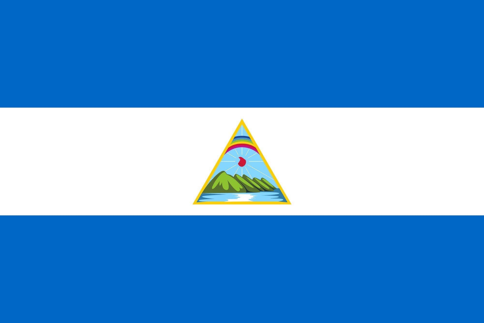 2000px-flag Of Nicaragua Svg Wallpaper - Blue White Stripe Flag , HD Wallpaper & Backgrounds