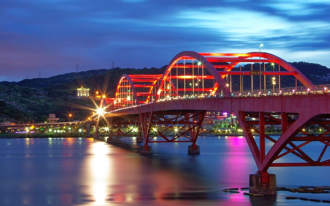 Guandu Bridge, New Taipei City, Taiwan - Nature Scenery Wallpaper Free Download , HD Wallpaper & Backgrounds