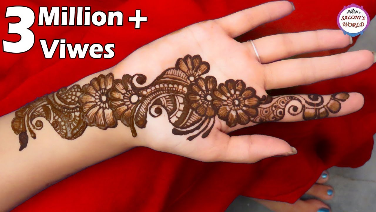 Simple Arabic Henna Mehndi Designs For Hands - Front Mehndi Design Simple , HD Wallpaper & Backgrounds