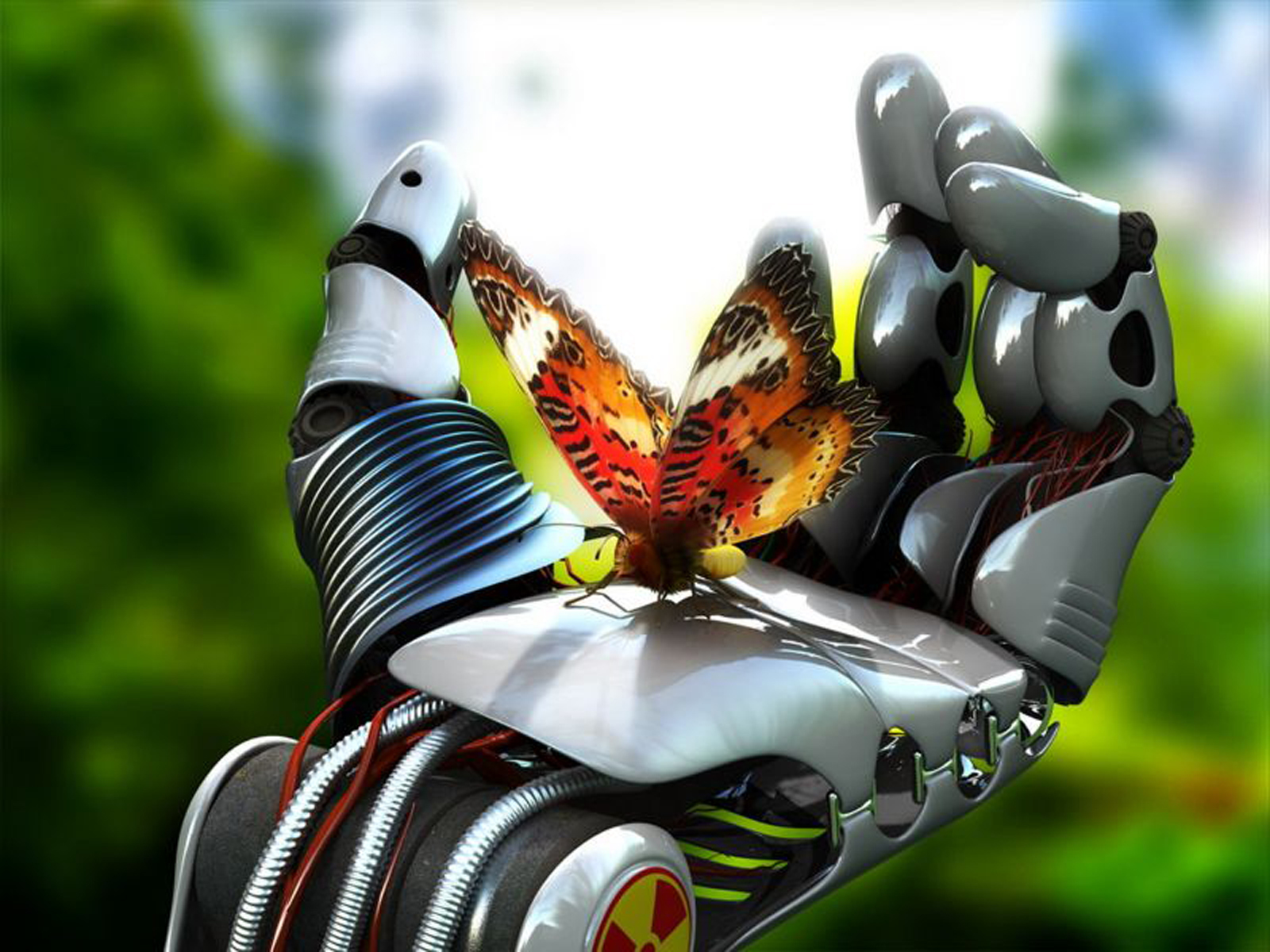 High Technology - Robot Hand Butterfly , HD Wallpaper & Backgrounds