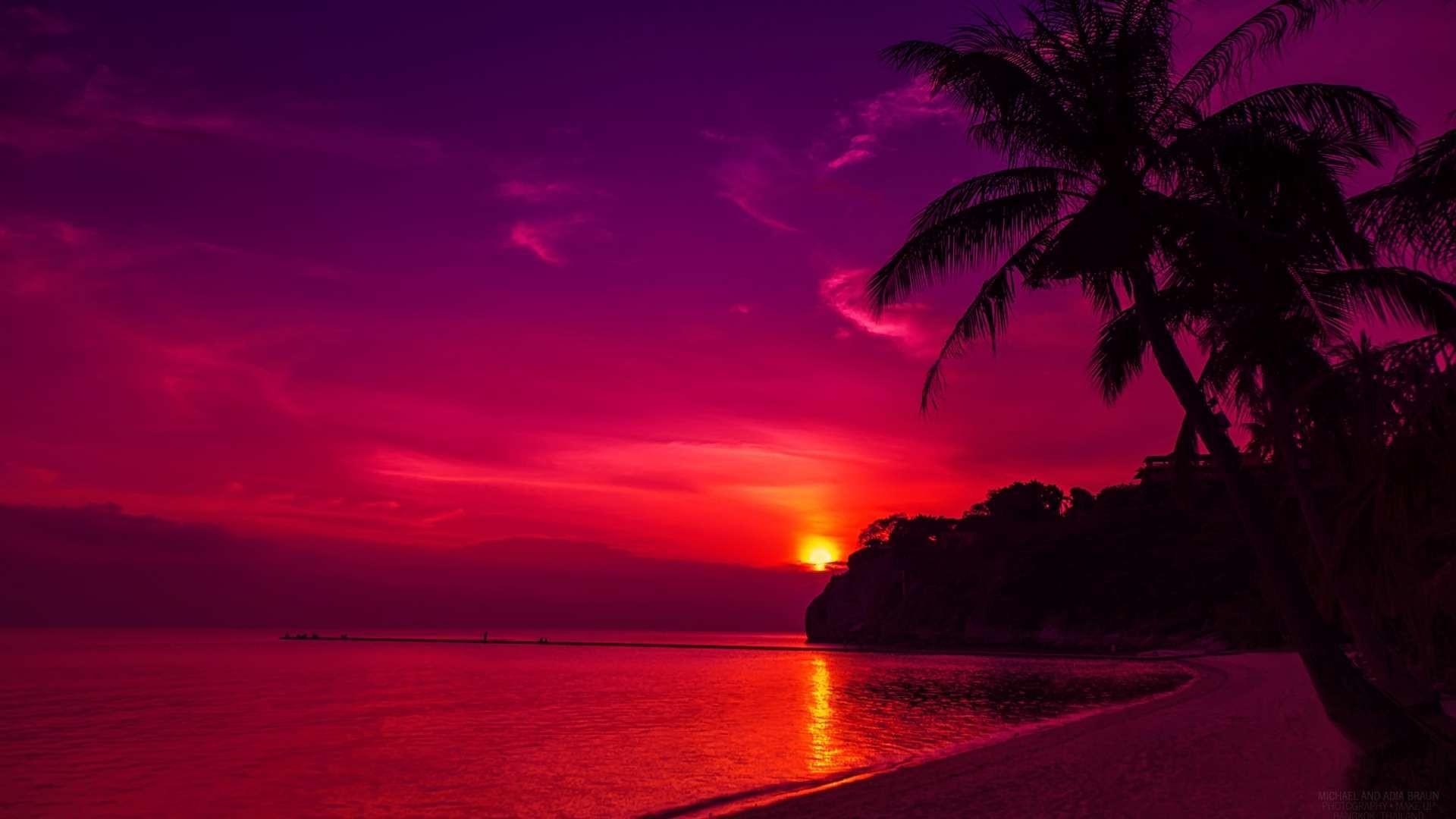 Wallpapers For > Hd Beach Sunset Wallpapers 1080p - Sunset Backgrounds , HD Wallpaper & Backgrounds