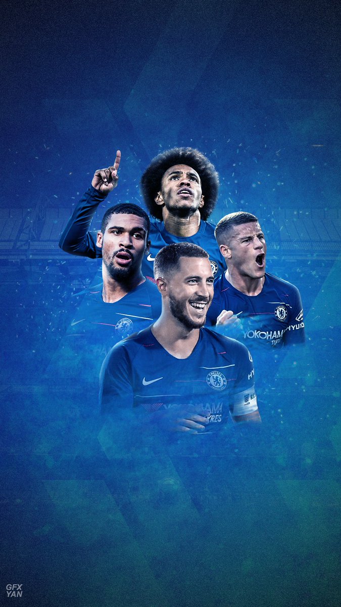 Gfxyan 🇮🇩 On Twitter - Chelsea Team Wallpaper 2019 , HD Wallpaper & Backgrounds