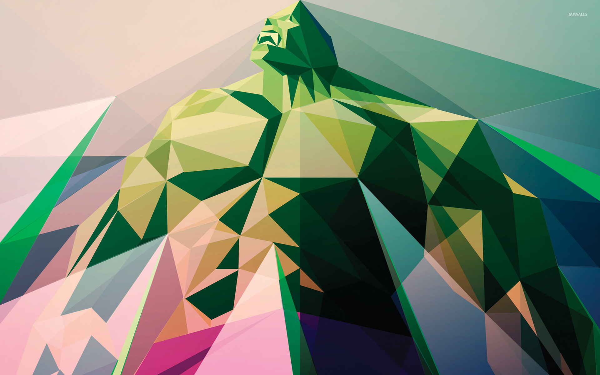 Polygon Hulk Wallpaper - Geometric Vector Art , HD Wallpaper & Backgrounds