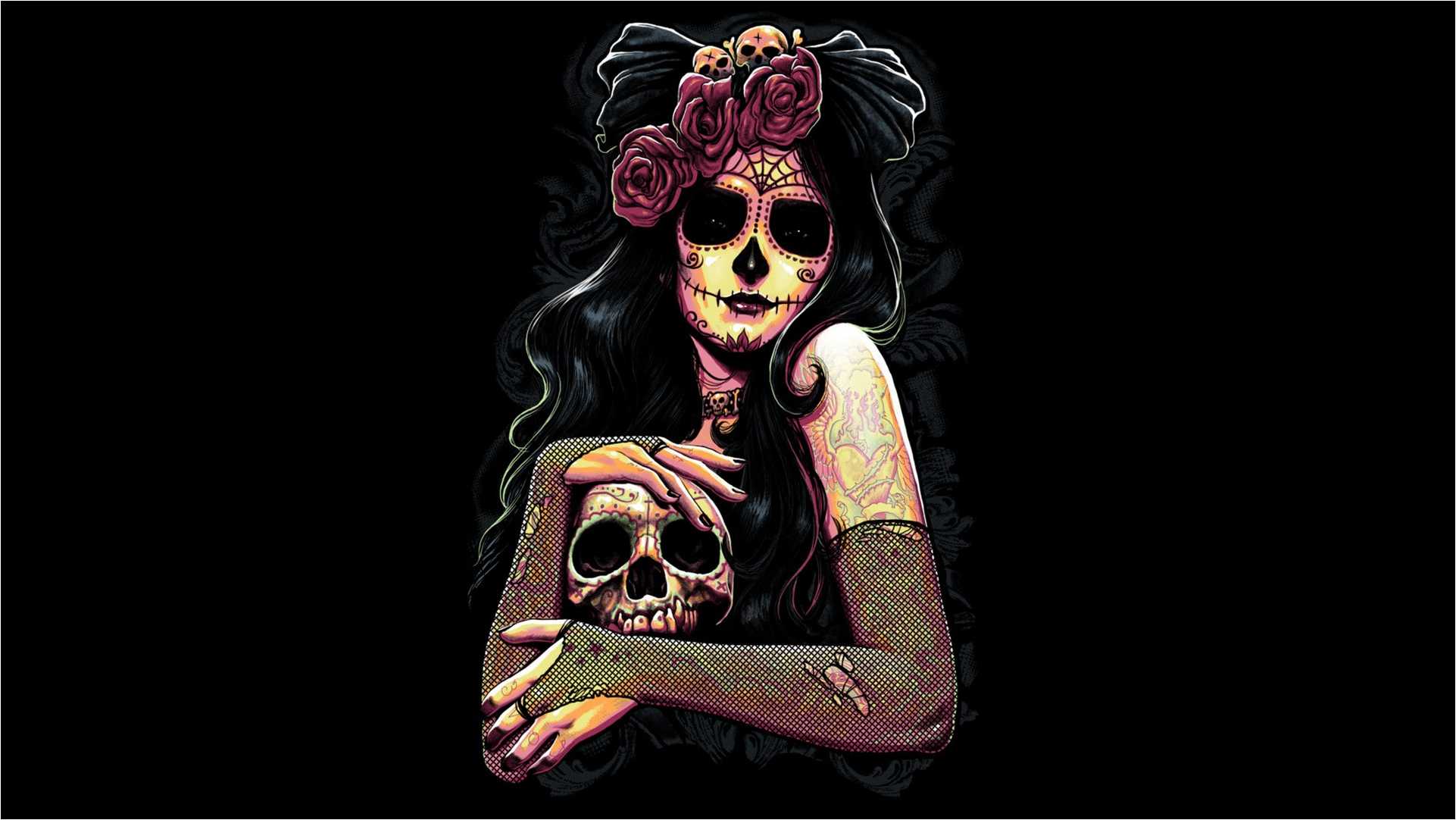 Hd Wallpaper - Woman Day Of The Dead , HD Wallpaper & Backgrounds