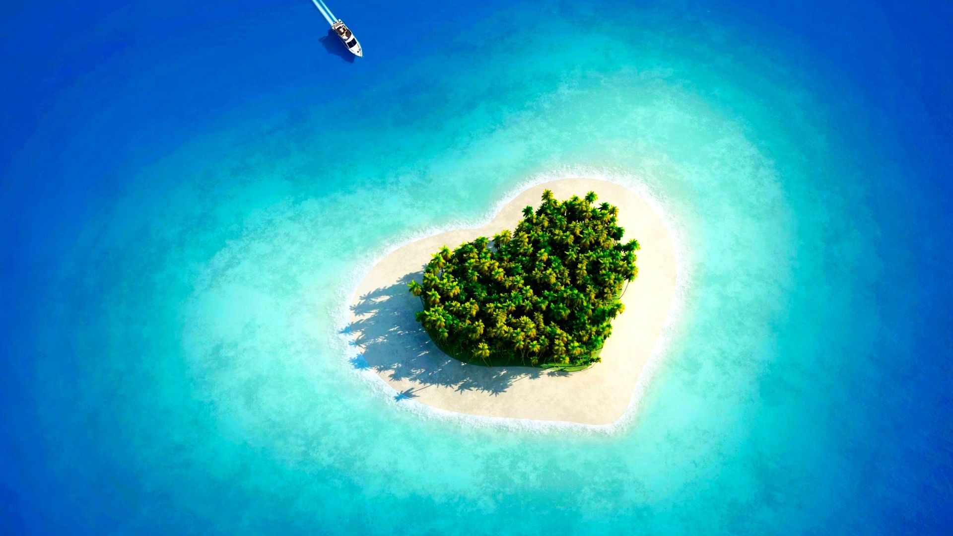Heart Maldives Summer Sea Wallpaper - Heart Shaped Island , HD Wallpaper & Backgrounds
