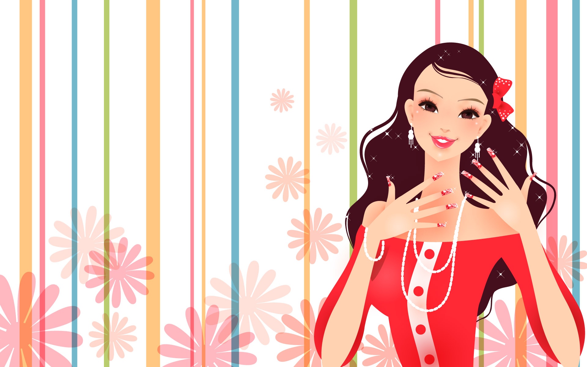 Gorgeous Dress Fashion Girl Vector Wallpaper - Fashion Girl Vector , HD Wallpaper & Backgrounds