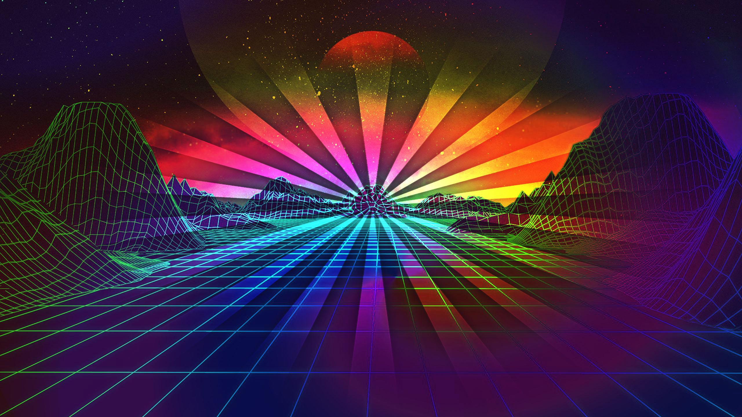 Retro-rainbow Wallpaper - Retro Rainbow , HD Wallpaper & Backgrounds