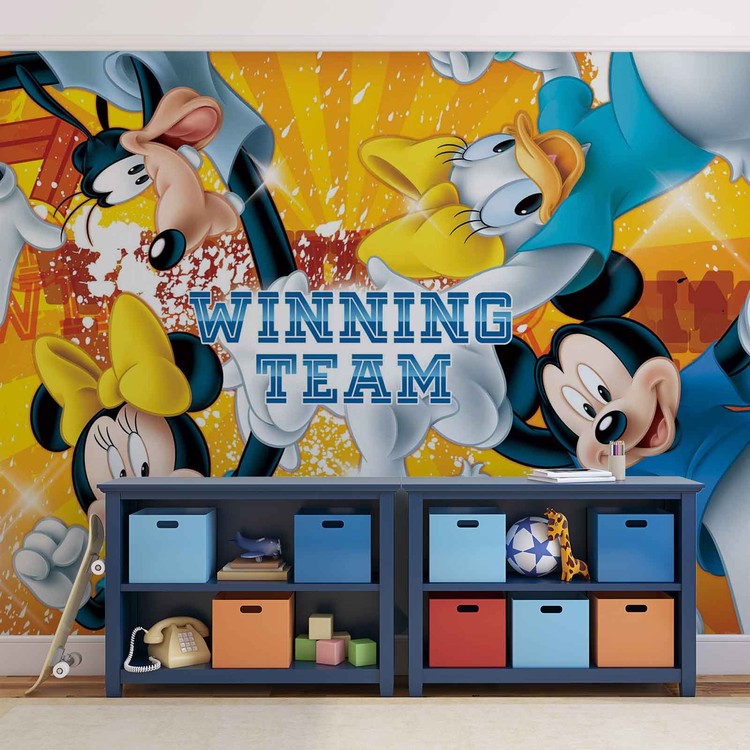 Disney Mickey Mouse Wallpaper Mural - Mickey Fali , HD Wallpaper & Backgrounds